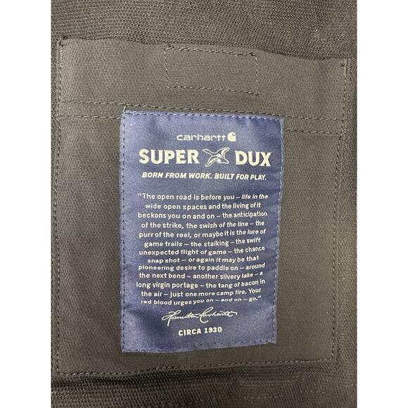 Carhartt Jacket Mens Size XL Super Dux Relaxed Fit Rain Defender Zipper Black - Picture 8 of 9